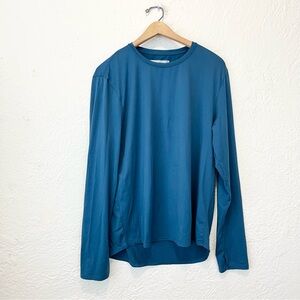 Outdoor Voices Activewear Top Long Sleeve Thumbholes Teal Blue Large L